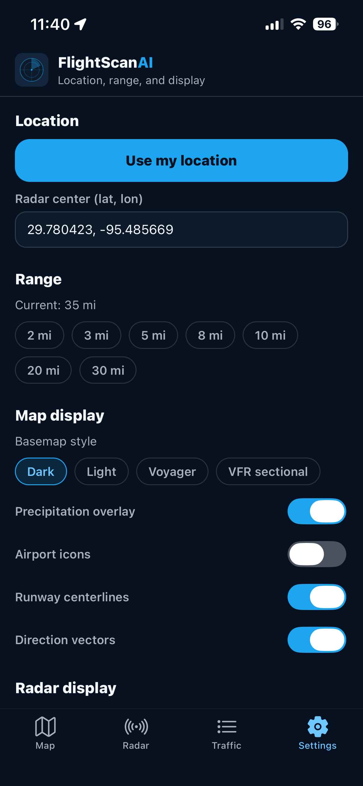 Settings on the go